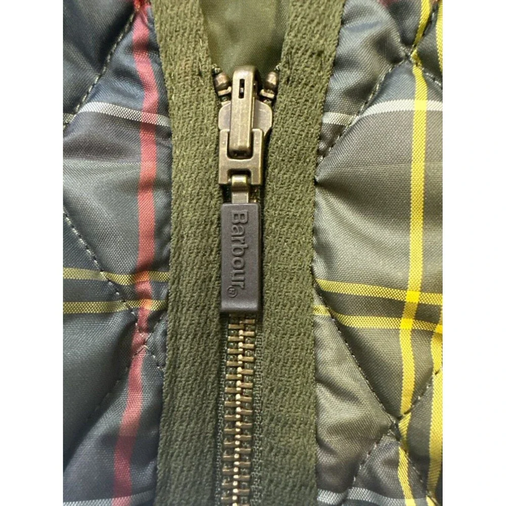 Barbour Vest Tartan Betty Quilted Gilet Liner Womens 6 Green Classic